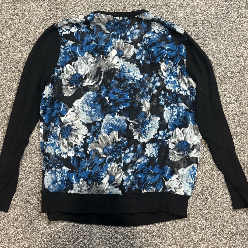 Ann Taylor Black and Blue Floral Sweater - Picture 8 of 8